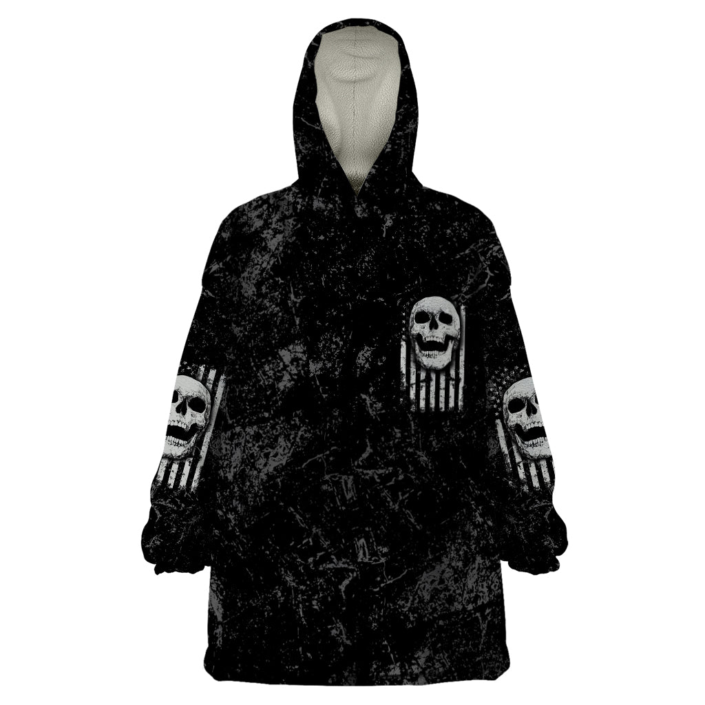IDGAF Flag Skull Wearable Blanket Hoodie - Wonder Print Shop