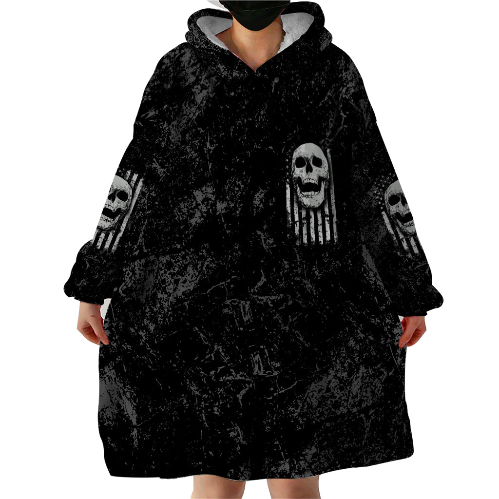 IDGAF Flag Skull Wearable Blanket Hoodie - Wonder Print Shop