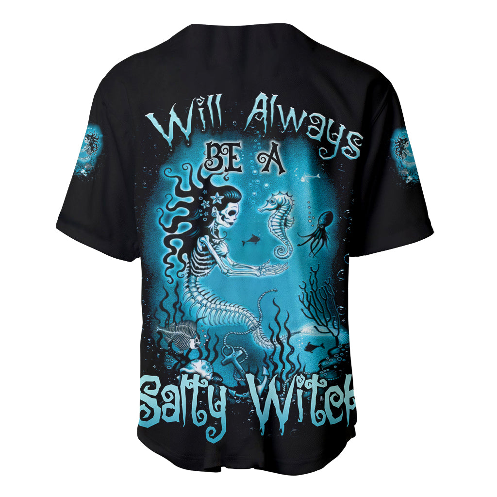 Salty Witch Mermaid Halloween Baseball Jersey - Wonder Print Shop
