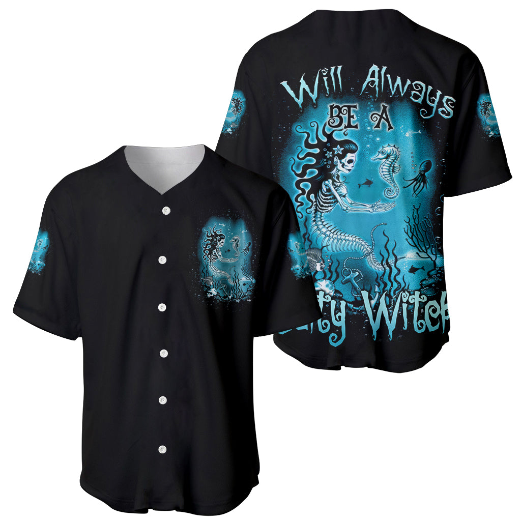 Salty Witch Mermaid Halloween Baseball Jersey - Wonder Print Shop