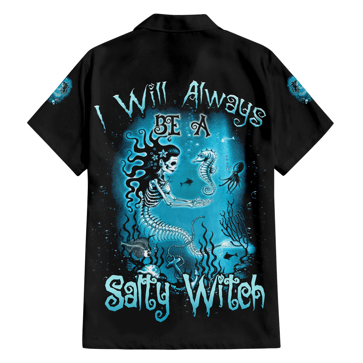 Salty Witch Mermaid Halloween Family Matching Long Sleeve Bodycon Dress and Hawaiian Shirt - Wonder Print Shop