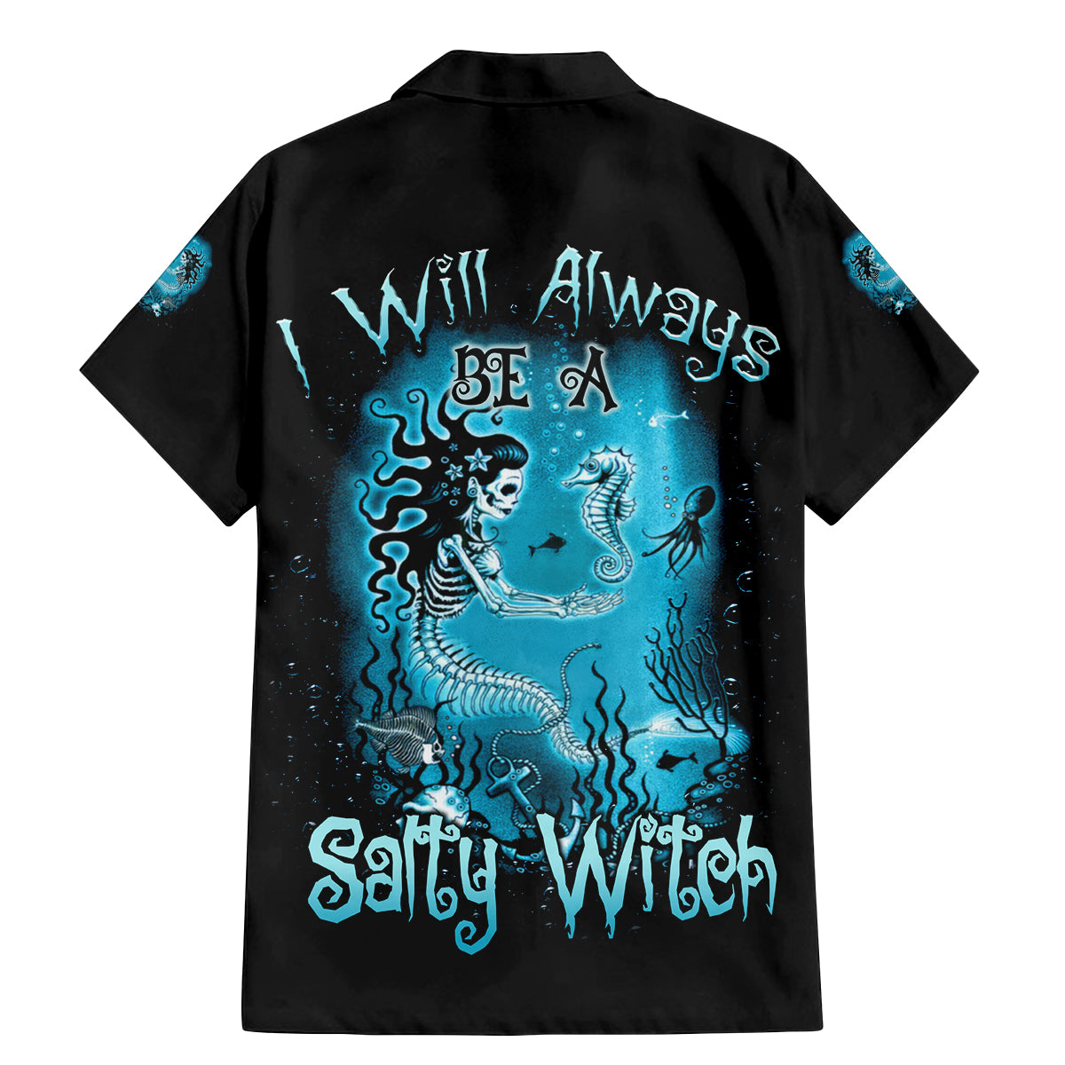 Salty Witch Mermaid Halloween Family Matching Mermaid Dress and Hawaiian Shirt - Wonder Print Shop