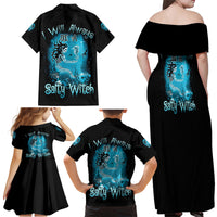 Salty Witch Mermaid Halloween Family Matching Off Shoulder Maxi Dress and Hawaiian Shirt - Wonder Print Shop