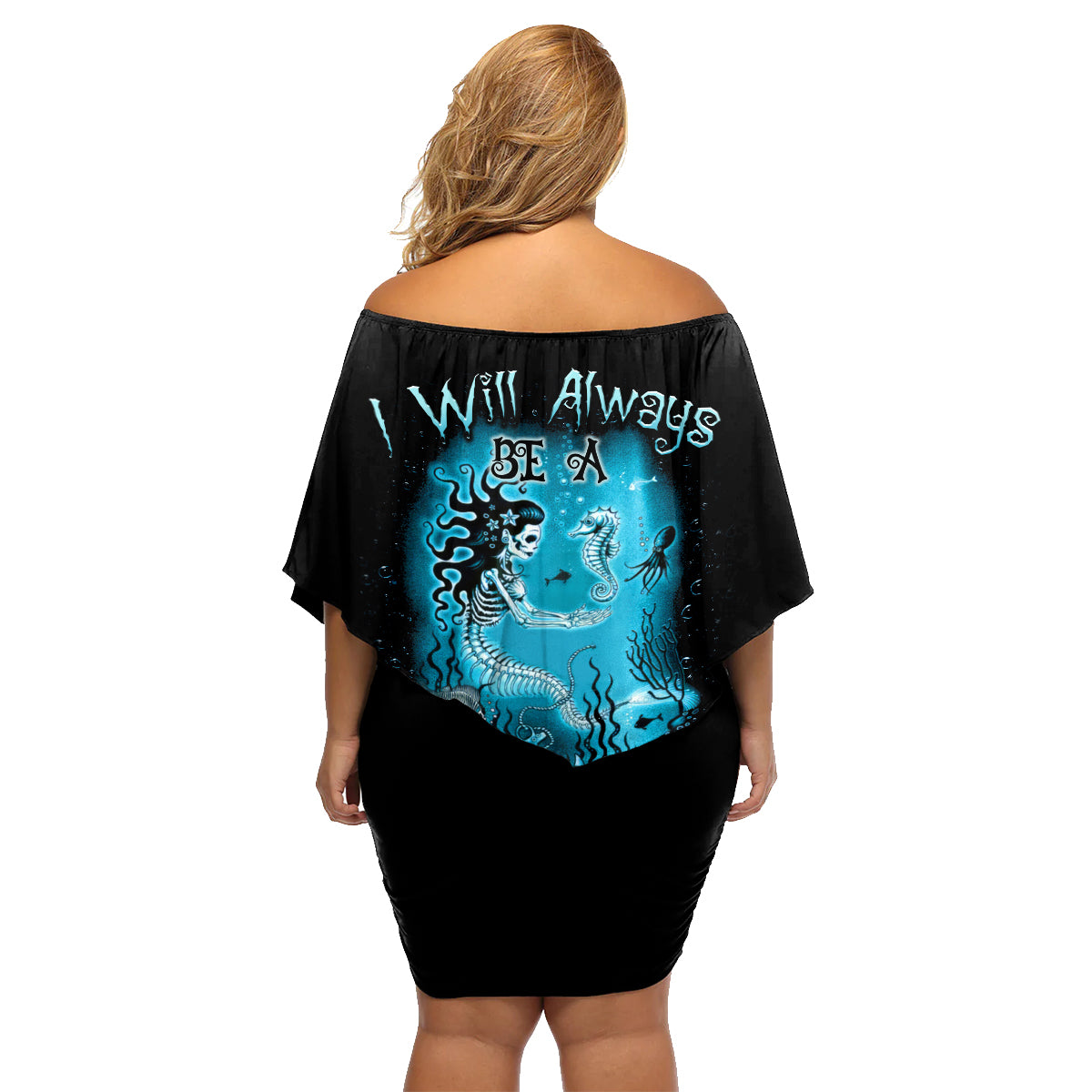 Salty Witch Mermaid Halloween Family Matching Off Shoulder Short Dress and Hawaiian Shirt - Wonder Print Shop