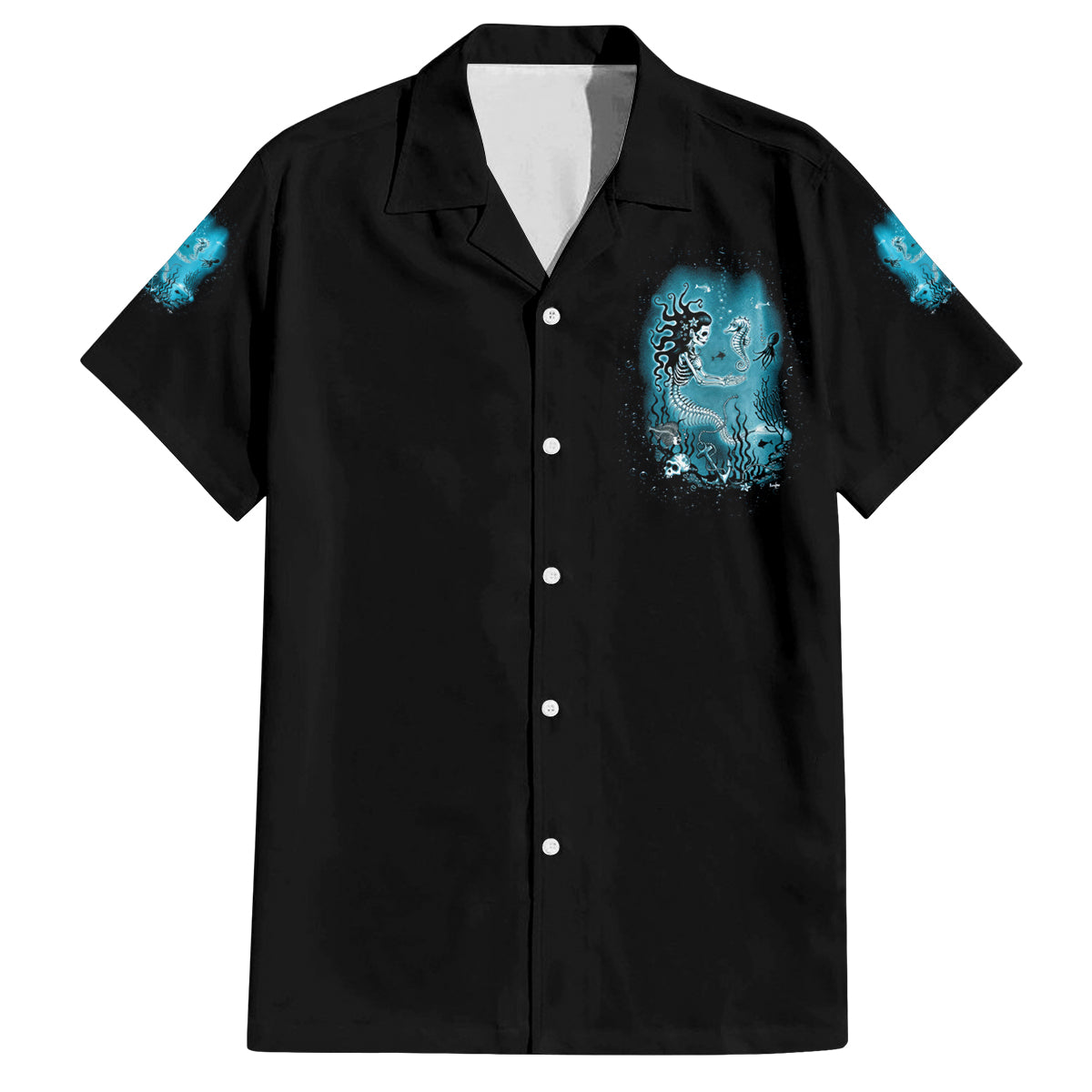 Salty Witch Mermaid Halloween Family Matching Puletasi Dress and Hawaiian Shirt - Wonder Print Shop