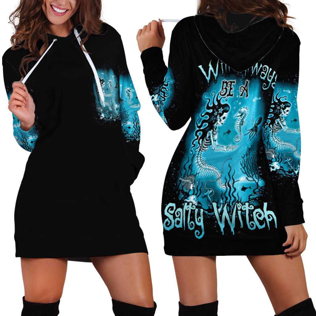 Salty Witch Mermaid Halloween Hoodie Dress - Wonder Print Shop