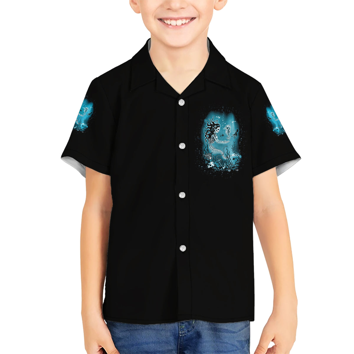 Salty Witch Mermaid Halloween Kid Hawaiian Shirt - Wonder Print Shop