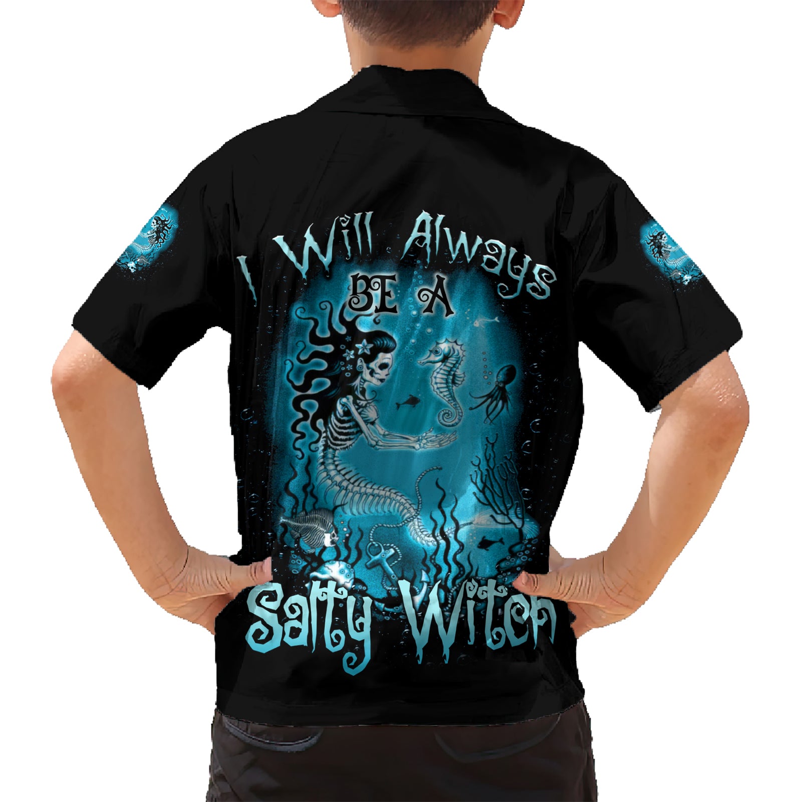 Salty Witch Mermaid Halloween Kid Hawaiian Shirt - Wonder Print Shop