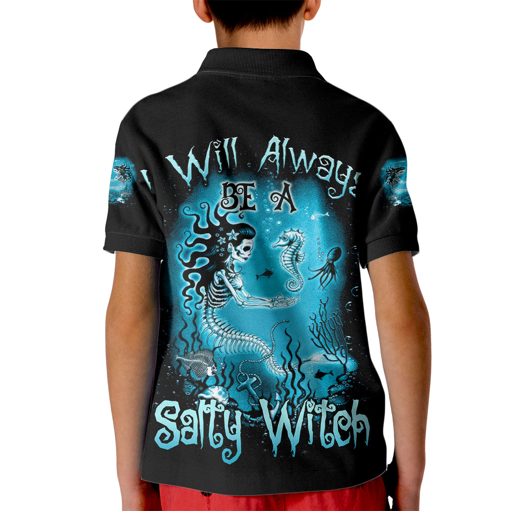 Salty Witch Mermaid Halloween Kid Polo Shirt - Wonder Print Shop