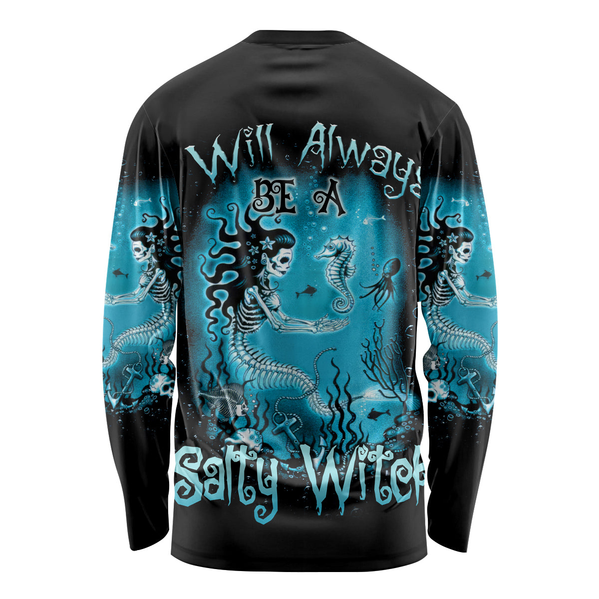 Salty Witch Mermaid Halloween Long Sleeve Shirt - Wonder Print Shop
