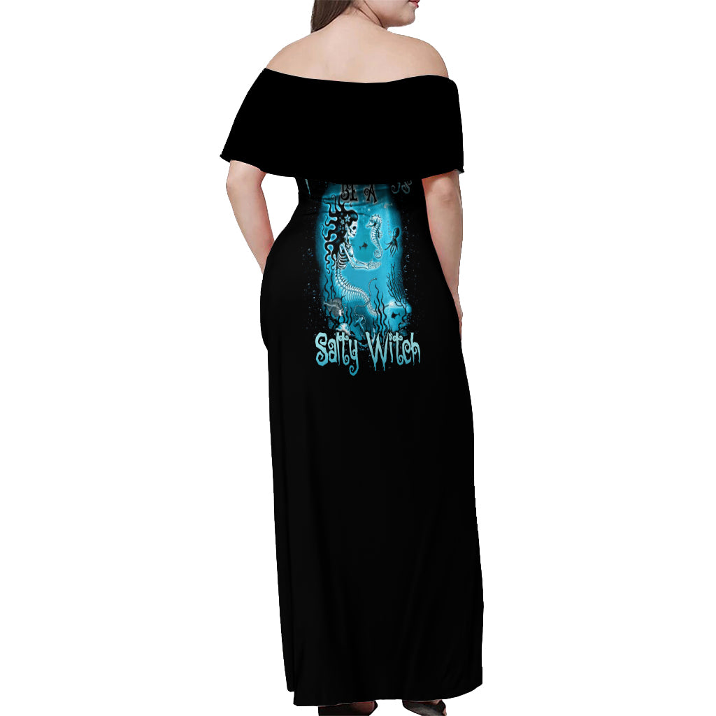 Salty Witch Mermaid Halloween Off Shoulder Maxi Dress - Wonder Print Shop