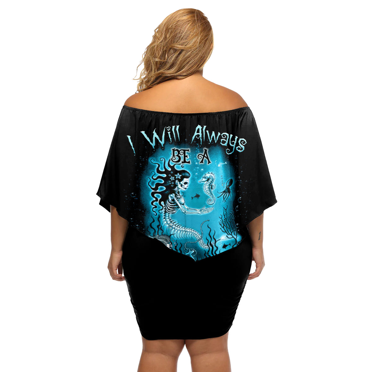 Salty Witch Mermaid Halloween Off Shoulder Short Dress - Wonder Print Shop