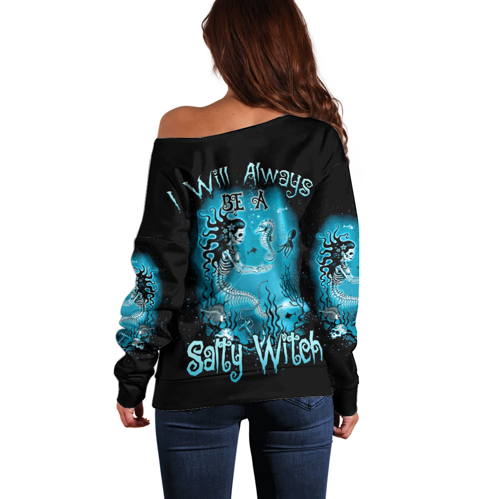 Salty Witch Mermaid Halloween Off Shoulder Sweater - Wonder Print Shop