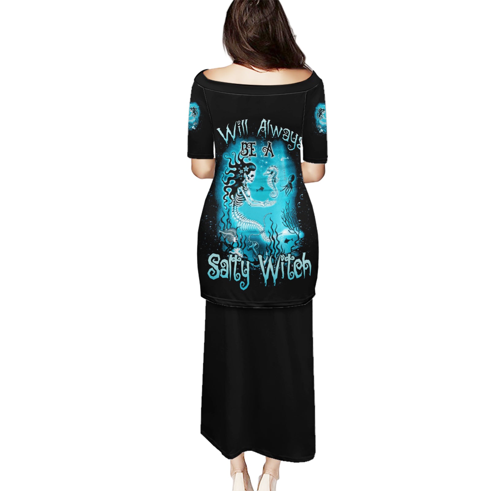 Salty Witch Mermaid Halloween Puletasi - Wonder Print Shop
