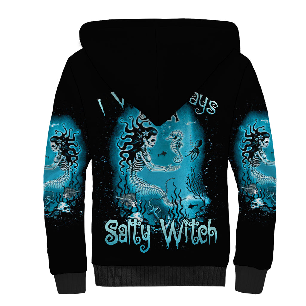 Salty Witch Mermaid Halloween Sherpa Hoodie - Wonder Print Shop