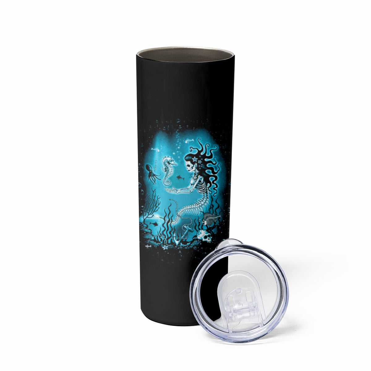 Salty Witch Mermaid Halloween Skinny Tumbler - Wonder Print Shop