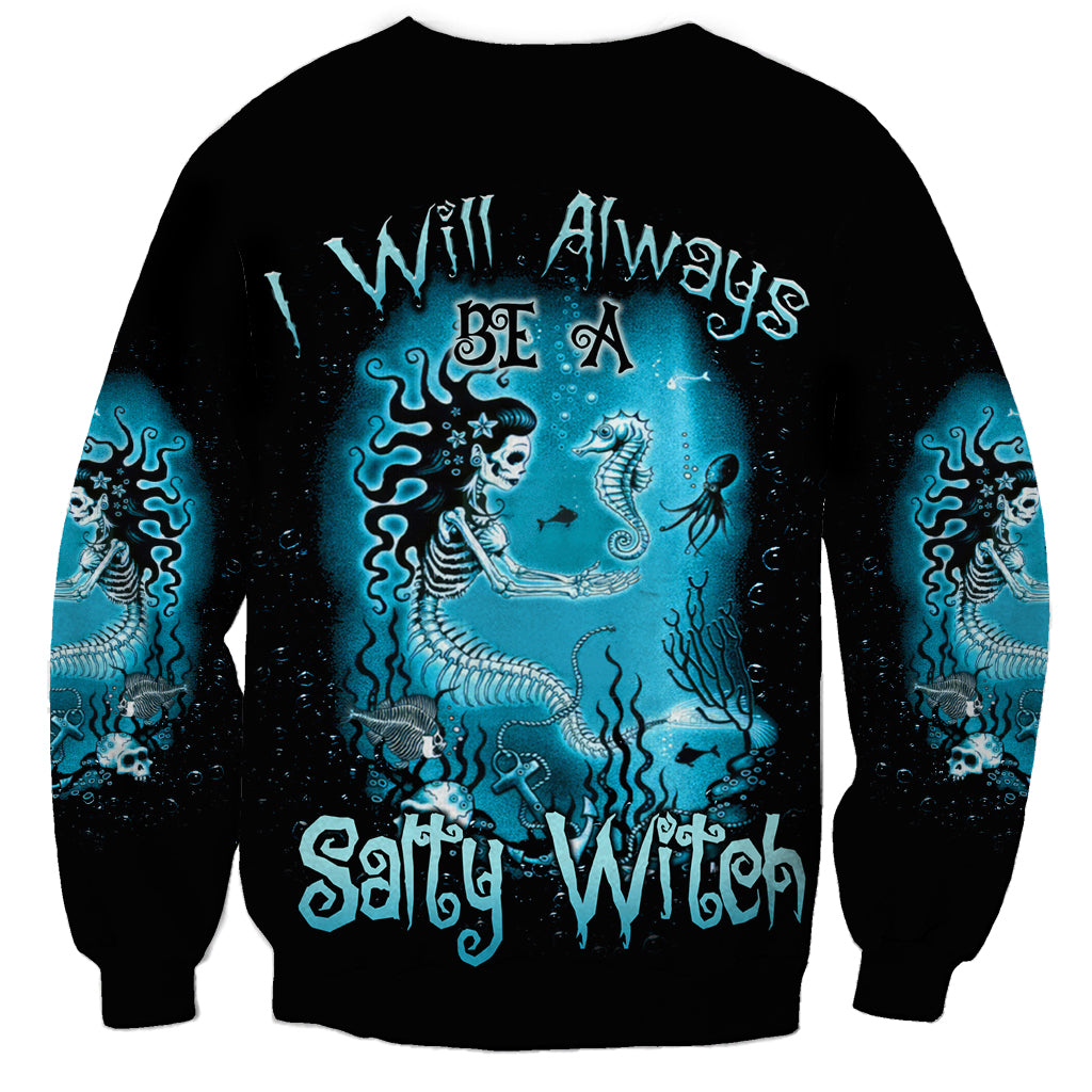 Salty Witch Mermaid Halloween Sweatshirt - Wonder Print Shop