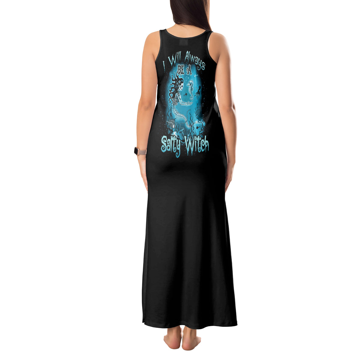 Salty Witch Mermaid Halloween Tank Maxi Dress - Wonder Print Shop