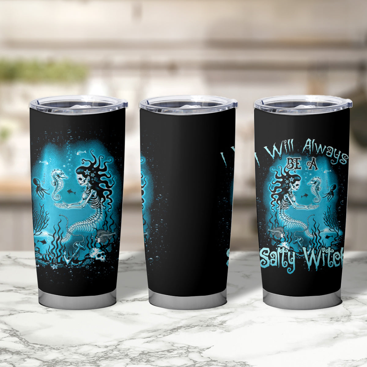 Salty Witch Mermaid Halloween Tumbler Cup - Wonder Print Shop
