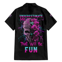Underestimate Me Rose Skull Family Matching Mermaid Dress and Hawaiian Shirt - Wonder Print Shop