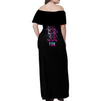 Underestimate Me Rose Skull Family Matching Off Shoulder Maxi Dress and Hawaiian Shirt - Wonder Print Shop