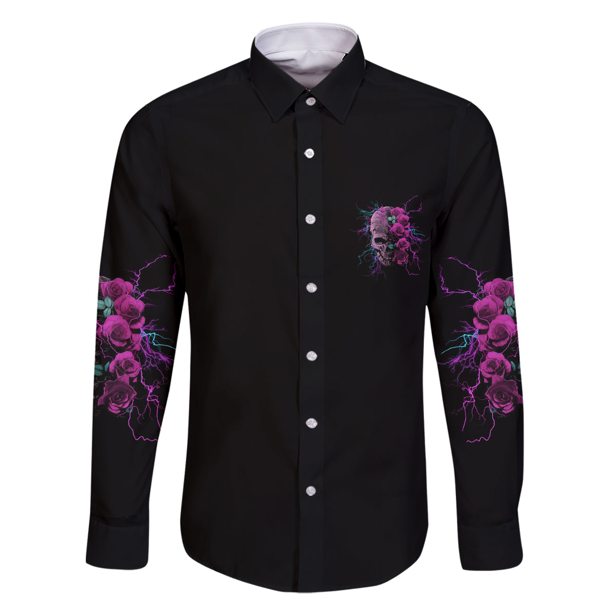 Underestimate Me Rose Skull Family Matching Puletasi Dress and Hawaiian Shirt - Wonder Print Shop