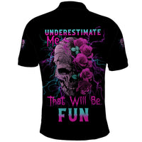 Underestimate Me Rose Skull Polo Shirt - Wonder Print Shop