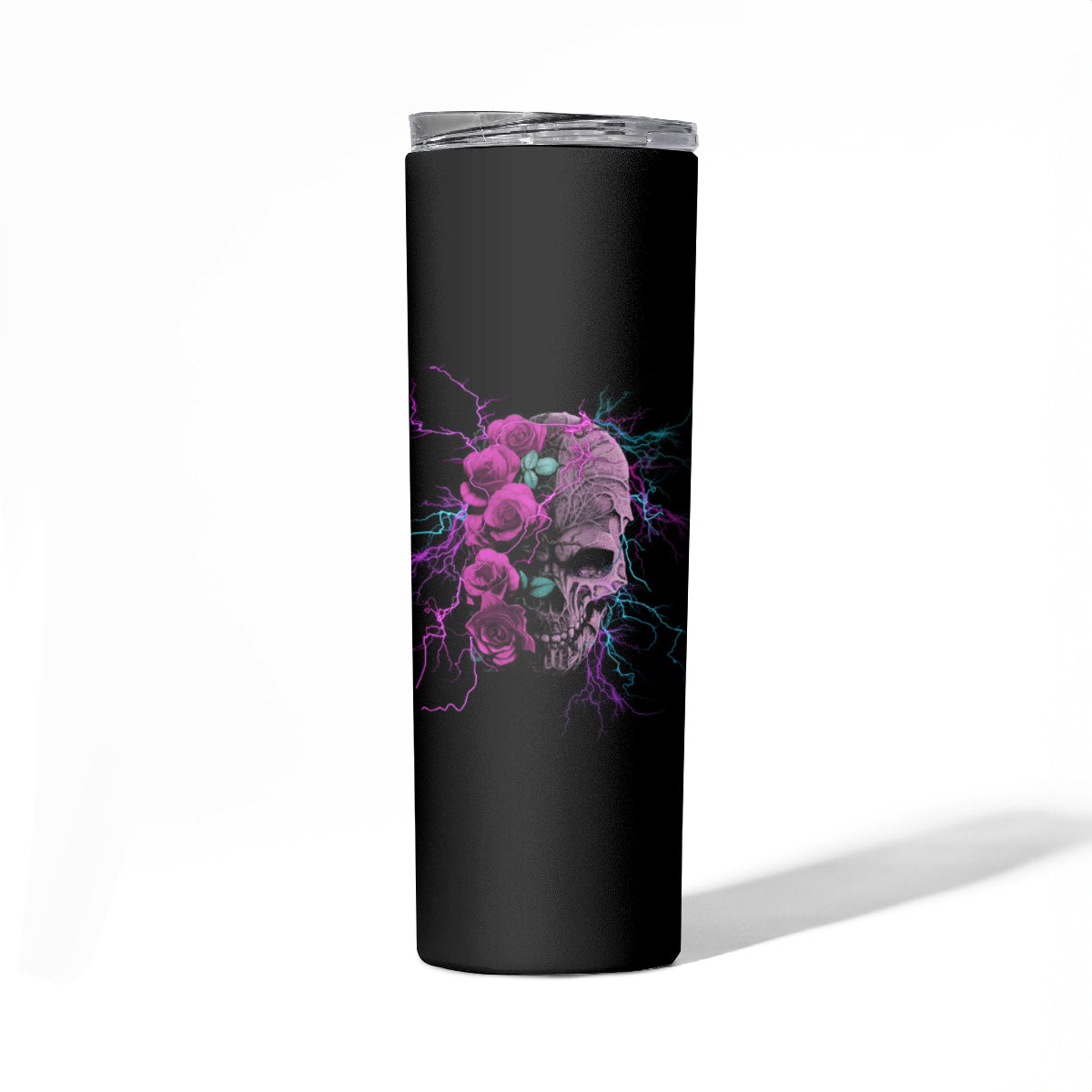 Underestimate Me Rose Skull Skinny Tumbler - Wonder Print Shop