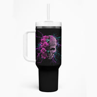 Underestimate Me Rose Skull Tumbler With Handle - Wonder Print Shop