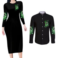 I Am The Storm Skull Couples Matching Long Sleeve Bodycon Dress and Long Sleeve Button Shirt - Wonder Print Shop