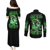 I Am The Storm Skull Couples Matching Puletasi Dress and Long Sleeve Button Shirt - Wonder Print Shop