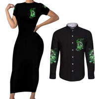 I Am The Storm Skull Couples Matching Short Sleeve Bodycon Dress and Long Sleeve Button Shirt - Wonder Print Shop