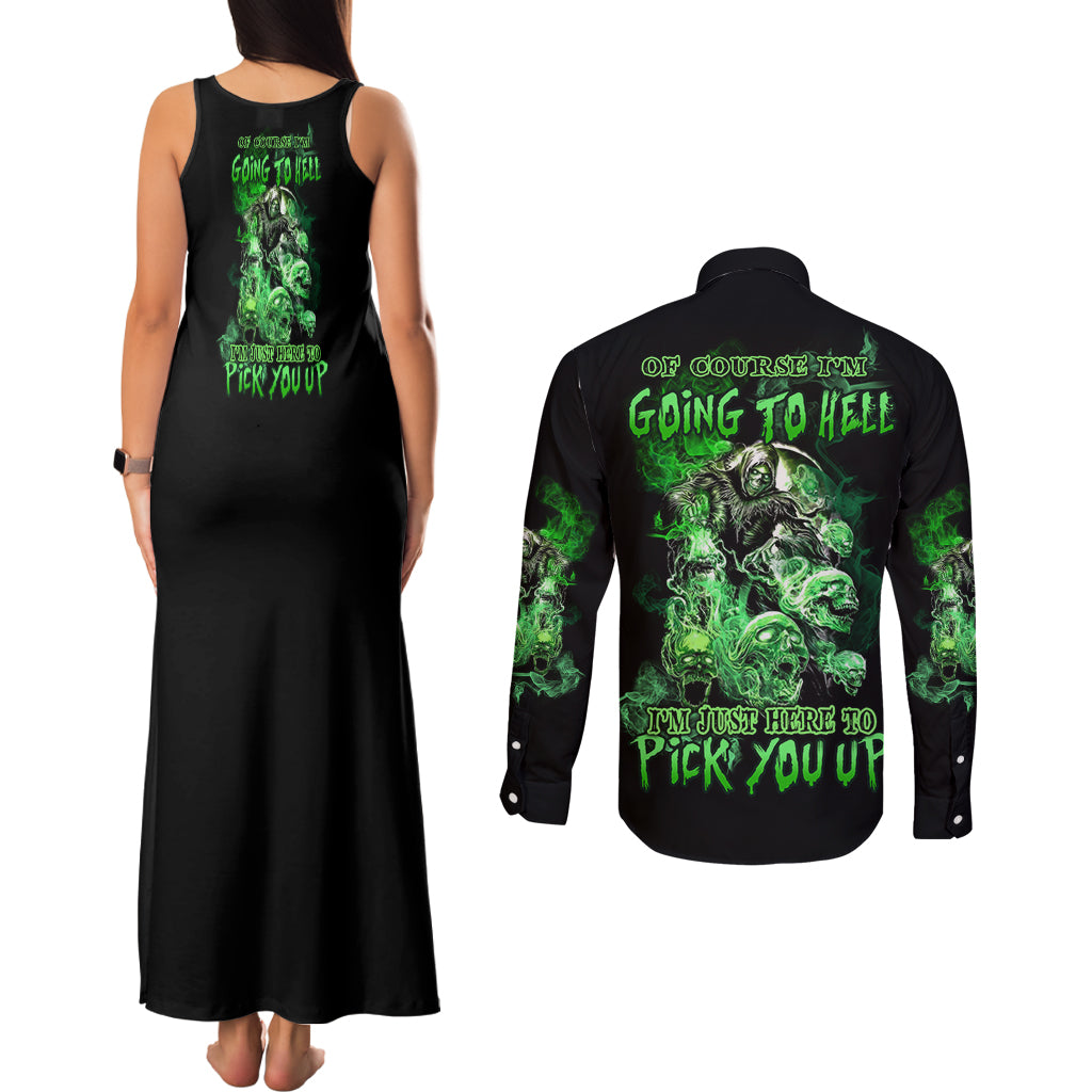 I Am The Storm Skull Couples Matching Tank Maxi Dress and Long Sleeve Button Shirt - Wonder Print Shop