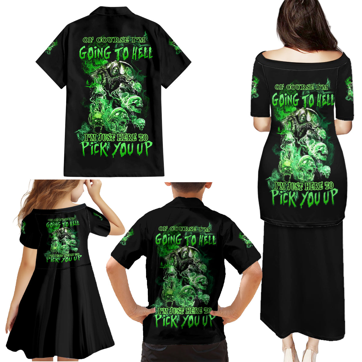 I Am The Storm Skull Family Matching Puletasi Dress and Hawaiian Shirt - Wonder Print Shop