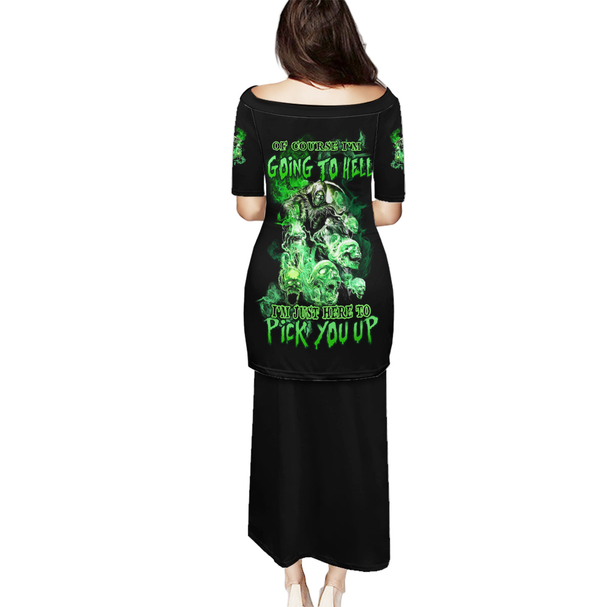 I Am The Storm Skull Family Matching Puletasi Dress and Hawaiian Shirt - Wonder Print Shop