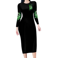 I Am The Storm Skull Long Sleeve Bodycon Dress - Wonder Print Shop