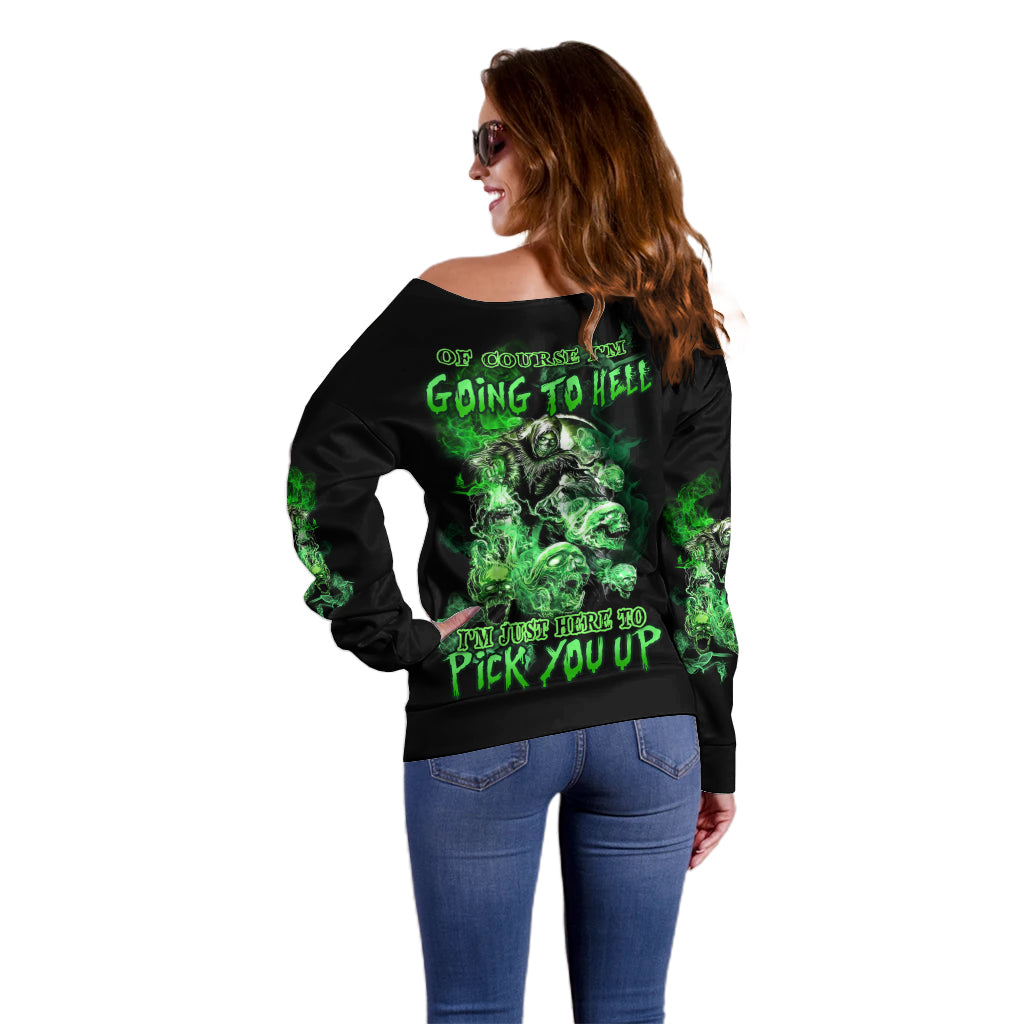 I Am The Storm Skull Off Shoulder Sweater - Wonder Print Shop