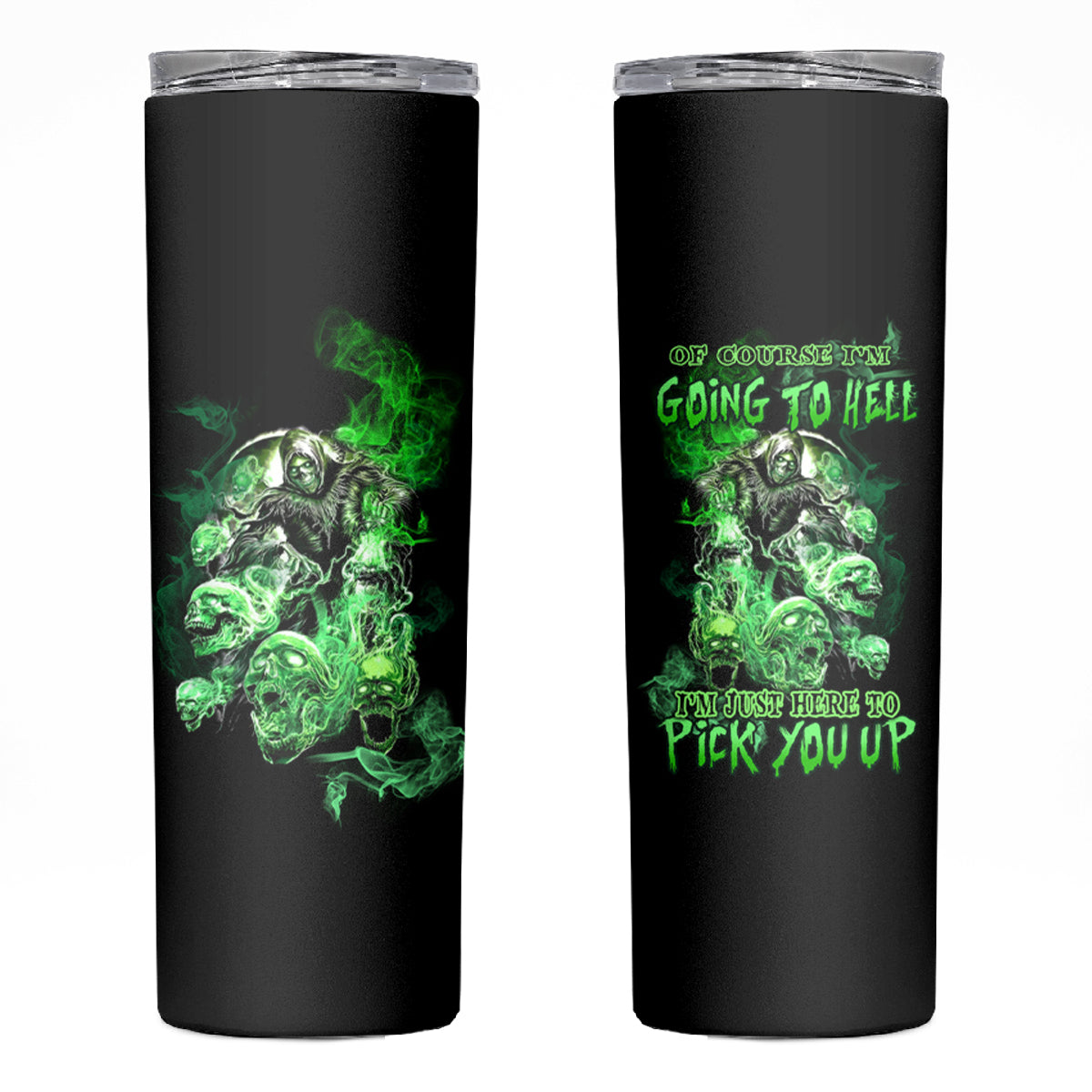 I Am The Storm Skull Skinny Tumbler - Wonder Print Shop