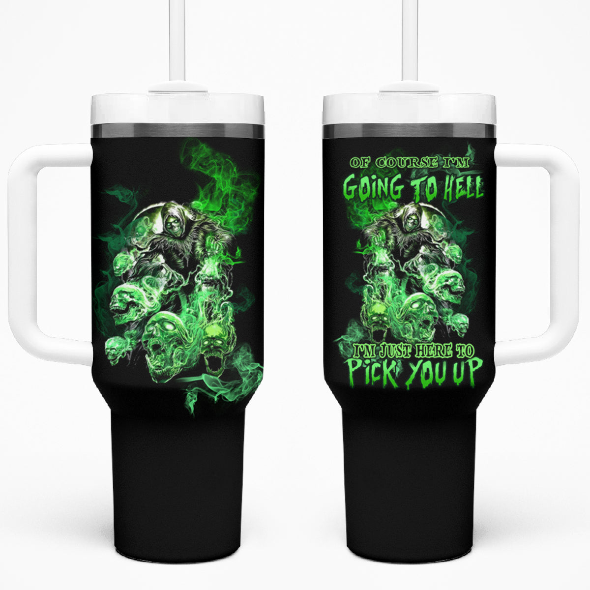 I Am The Storm Skull Tumbler With Handle - Wonder Print Shop