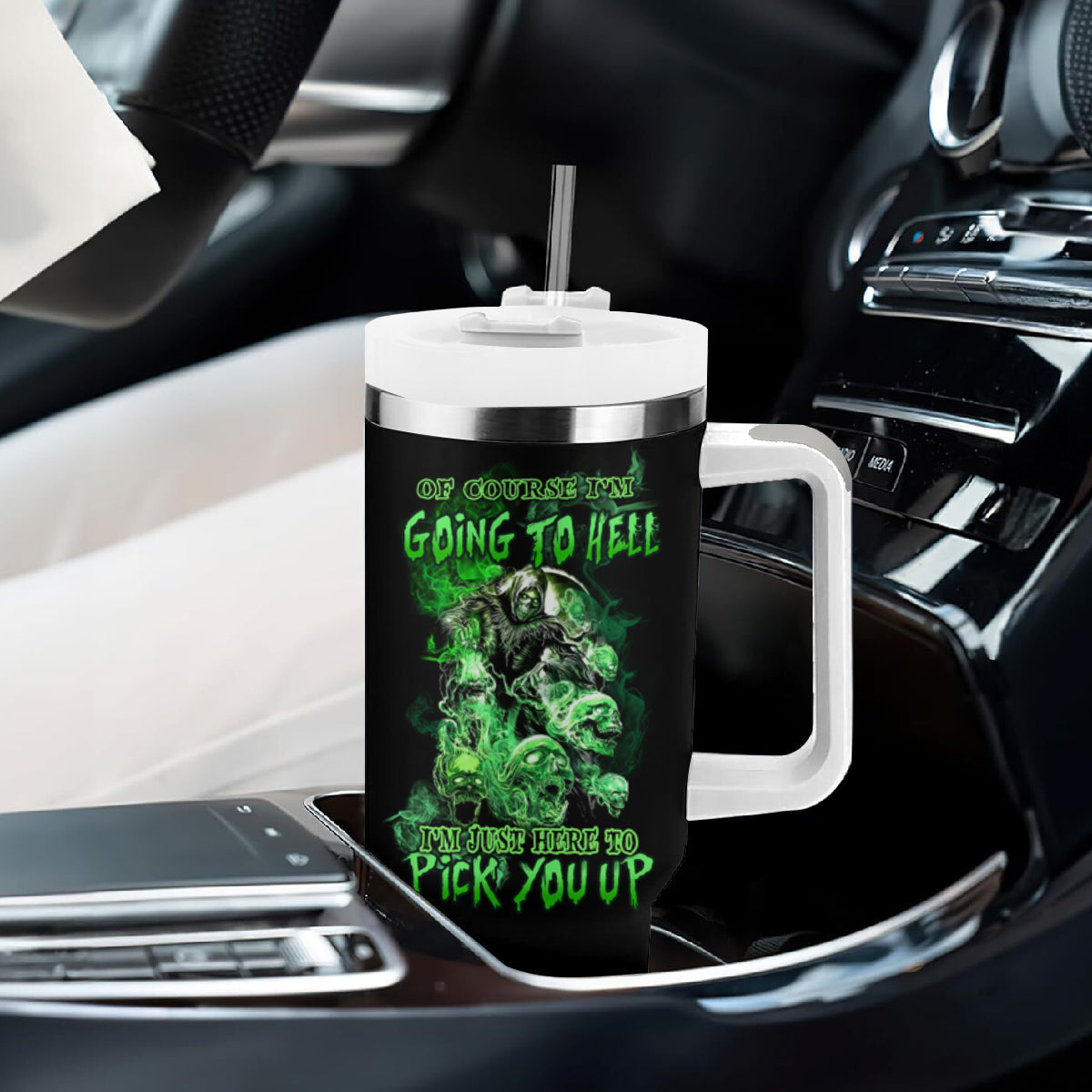I Am The Storm Skull Tumbler With Handle - Wonder Print Shop