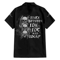 I'm Never Alone Skull Reaper Family Matching Off Shoulder Long Sleeve Dress and Hawaiian Shirt - Wonder Print Shop