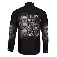 I'm Never Alone Skull Reaper Family Matching Off Shoulder Long Sleeve Dress and Hawaiian Shirt - Wonder Print Shop