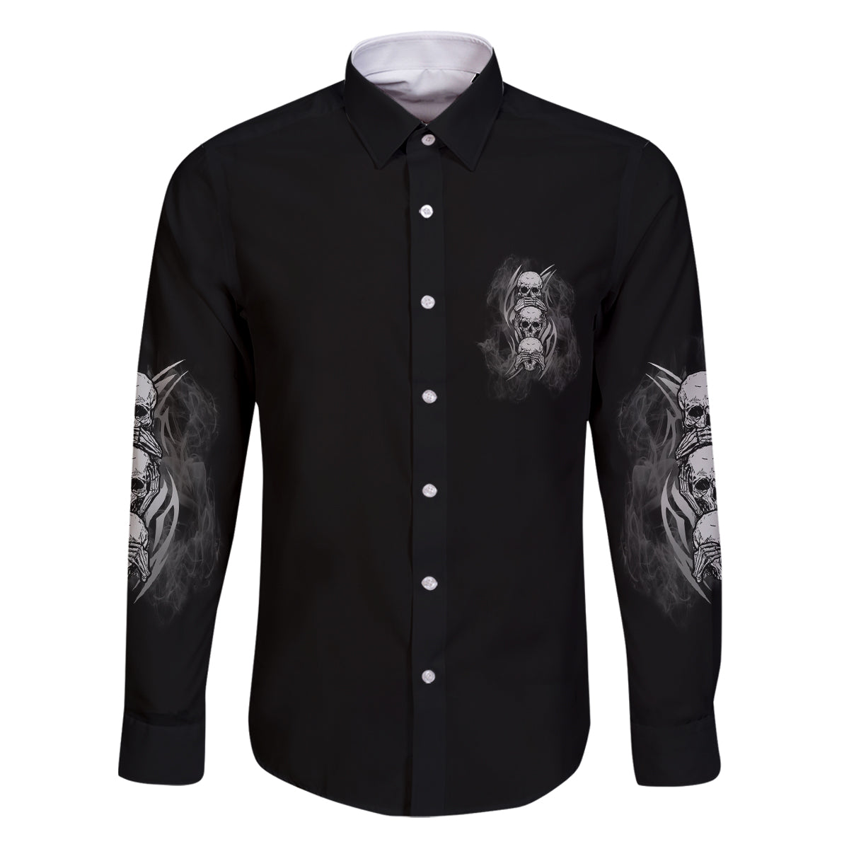 I'm Never Alone Skull Reaper Family Matching Puletasi Dress and Hawaiian Shirt - Wonder Print Shop