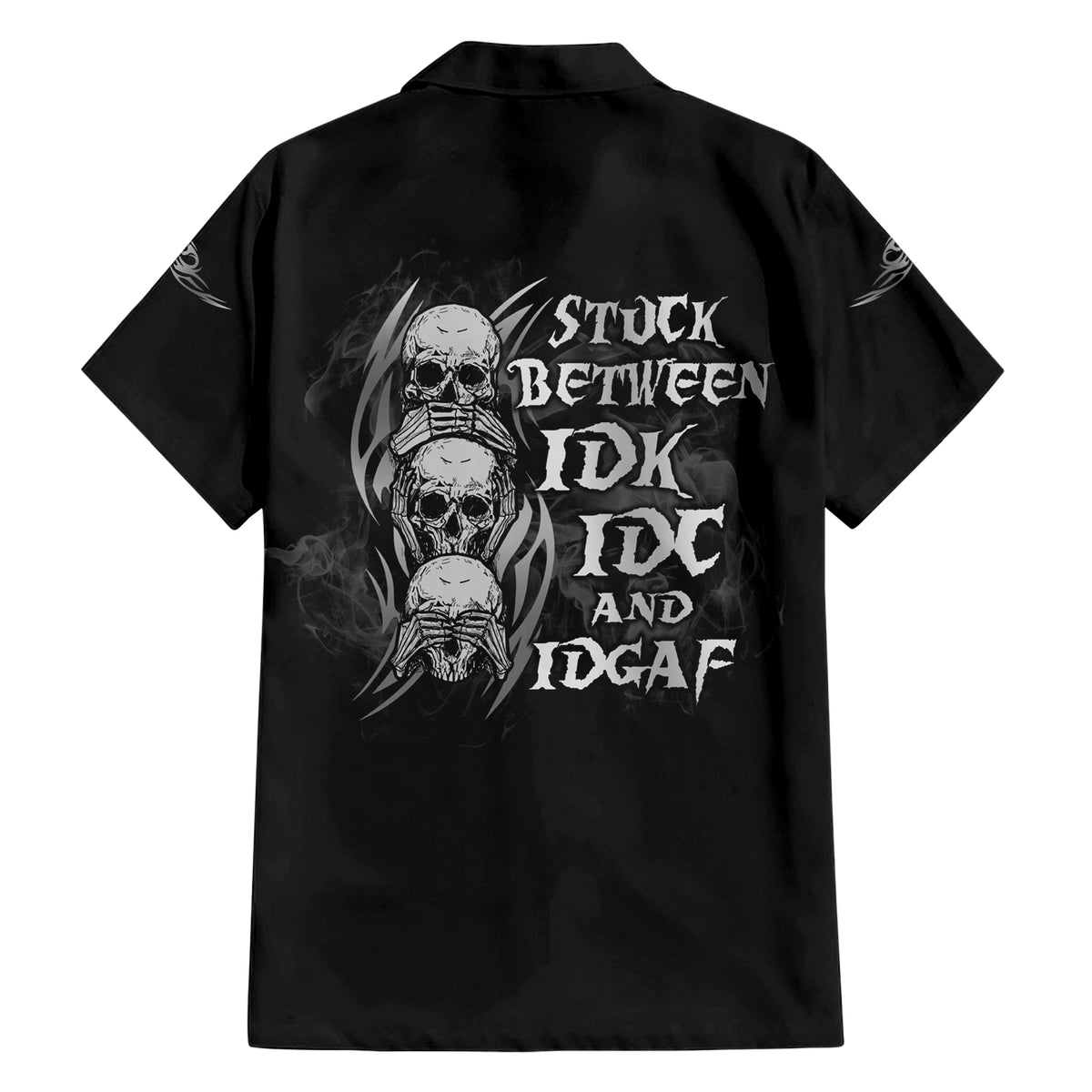 I'm Never Alone Skull Reaper Family Matching Short Sleeve Bodycon Dress and Hawaiian Shirt - Wonder Print Shop