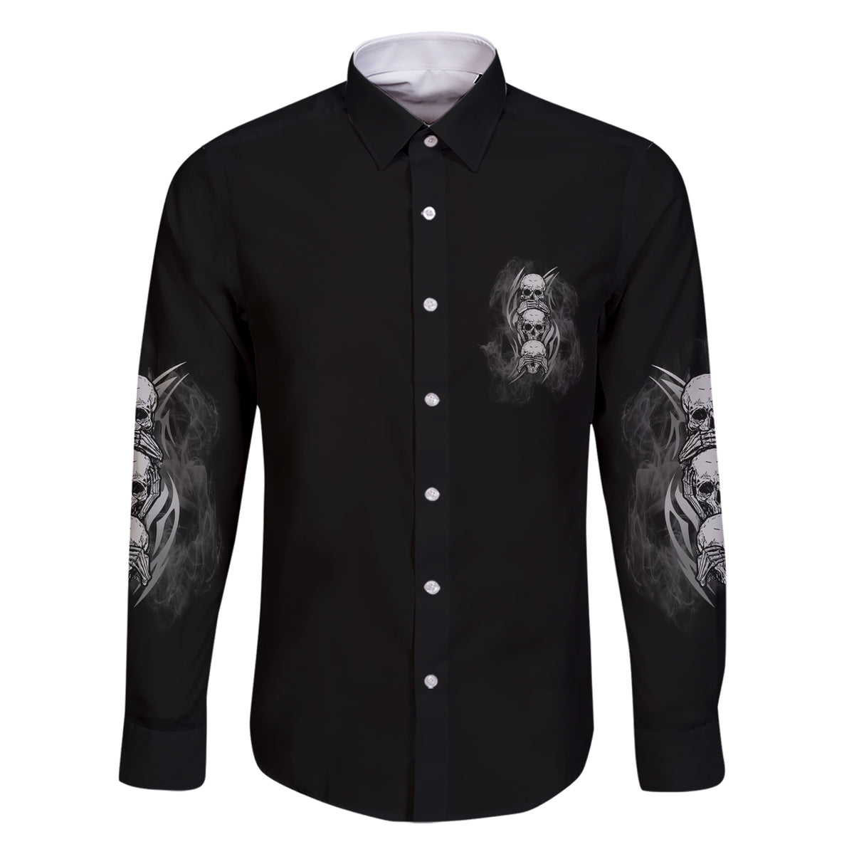 I'm Never Alone Skull Reaper Family Matching Short Sleeve Bodycon Dress and Hawaiian Shirt - Wonder Print Shop