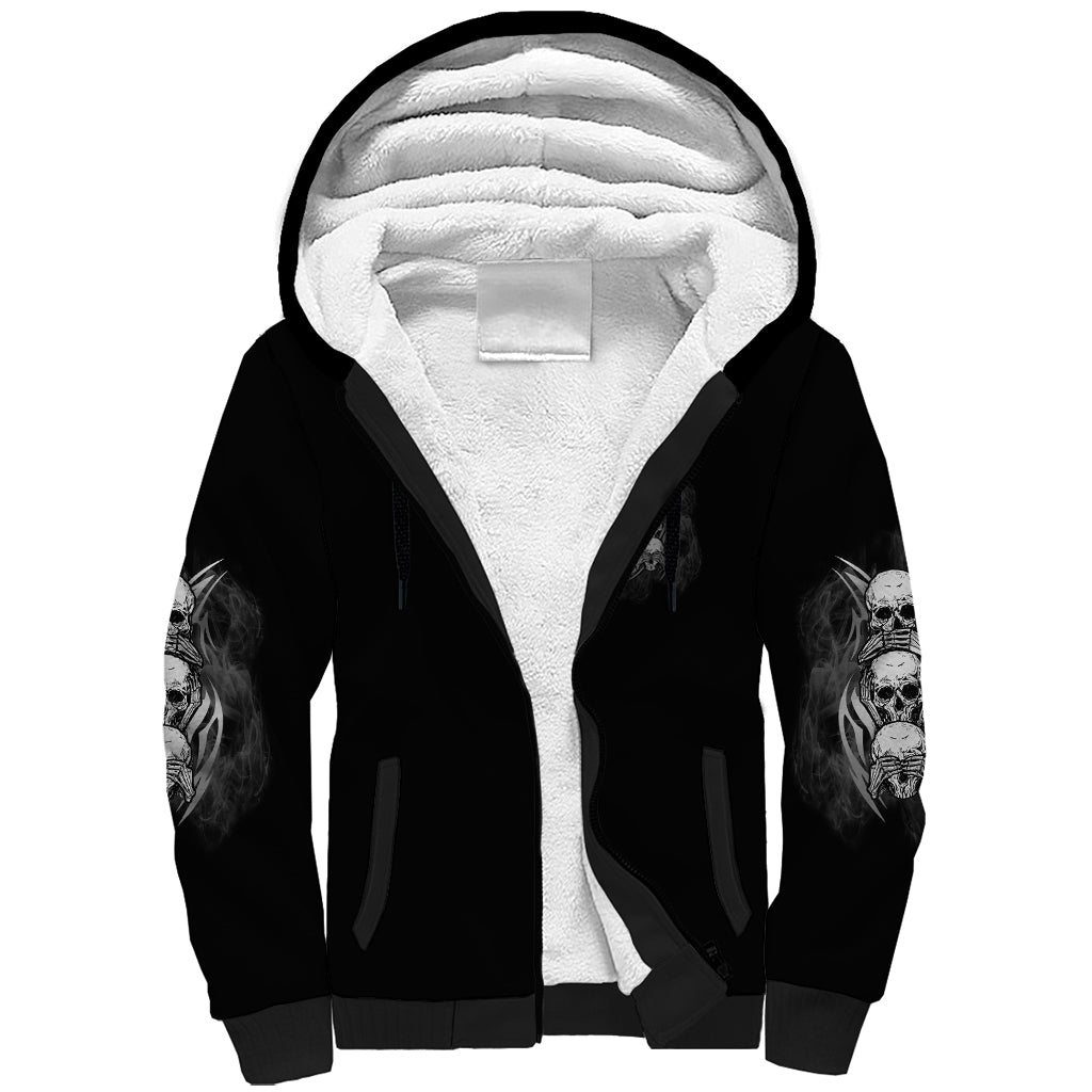 I'm Never Alone Skull Reaper Sherpa Hoodie - Wonder Print Shop