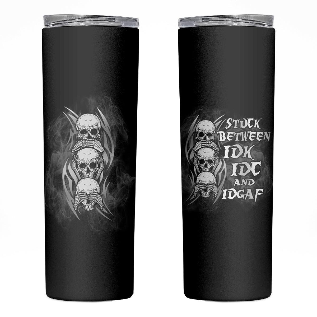 I'm Never Alone Skull Reaper Skinny Tumbler - Wonder Print Shop