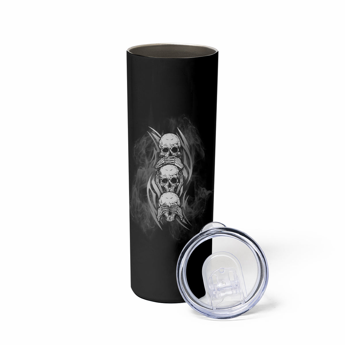 I'm Never Alone Skull Reaper Skinny Tumbler - Wonder Print Shop