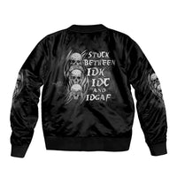 I'm Never Alone Skull Reaper Sleeve Zip Bomber Jacket - Wonder Print Shop