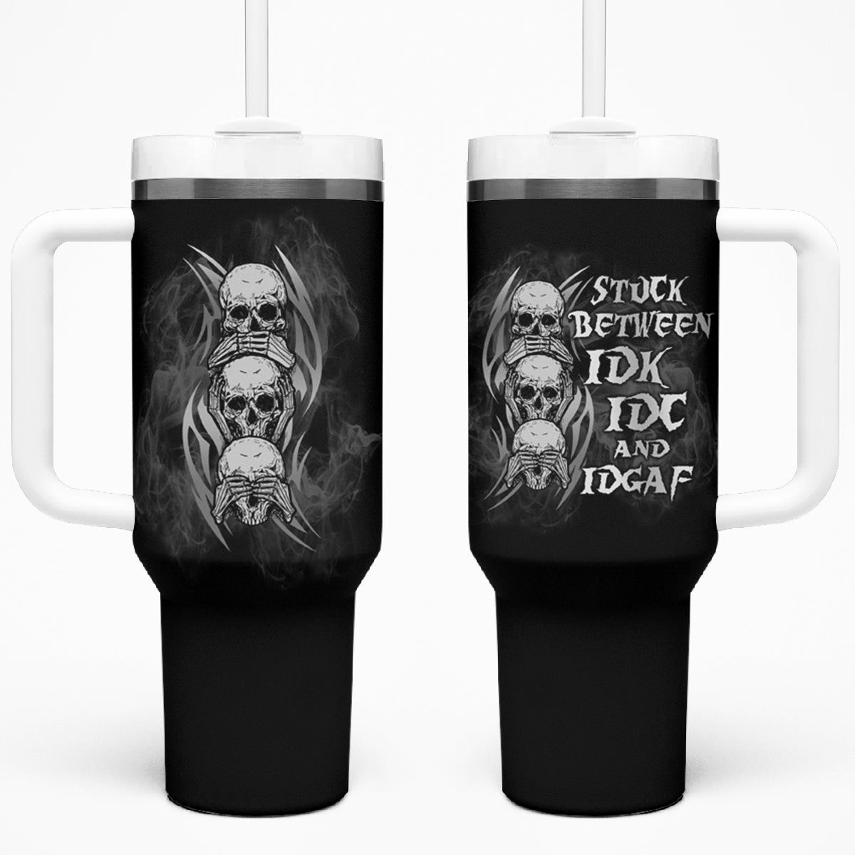 I'm Never Alone Skull Reaper Tumbler With Handle - Wonder Print Shop
